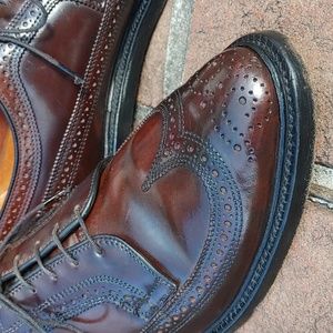 AE MacNeil Full Brogue Medallion Wing Tip Derby in Shell Cordovan  8.5D